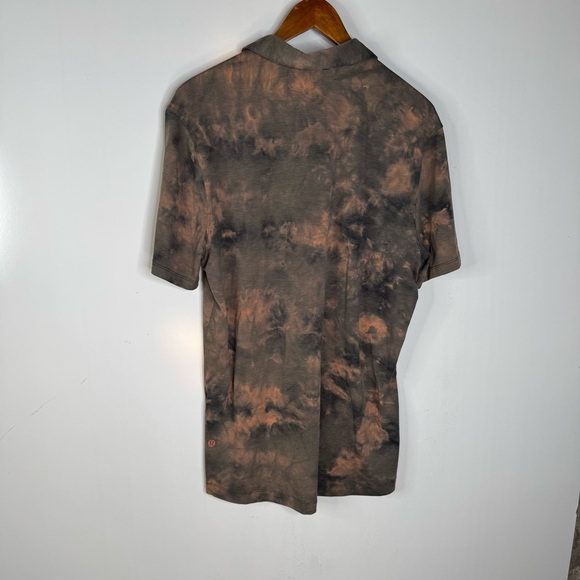 Lululemon Evolution Short Sleeve Polo Diamond Dye Sedona Sunset Graphite Grey - Picture 4 of 7